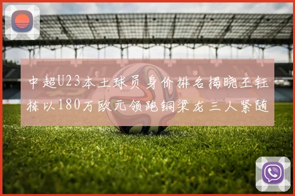 中超U23本土球员身价排名揭晓王钰栋以180万欧元领跑铜梁龙三人紧随其后